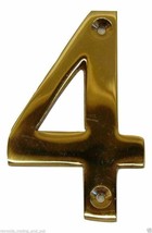 3&quot; Solid Brass Door Numbers House Gate 0123456789 1/8&quot; 76x 3mm Home Office Heavy - £1.49 GBP+