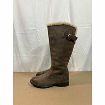 Born Brown Leather Shearling Lined Knee High Winter Boots Sz 6 - £39.87 GBP
