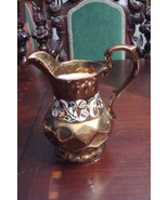 Wade Pottery England milk jar/pitcher copper luster white diamond design... - $54.45