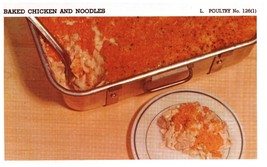 Vintage 1950 Baked Chicken and Noodles Recipe Print Cover 5x8 Crafts Decor - $9.99