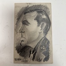 WW2 Soldier Caricature Drawing from Napoli Italy Dated 1943 - $18.95