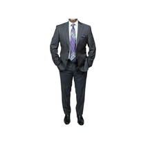 Mens DKNY 100% Wool Two Button Notch Lapel Slim fit Shark Texture 1364 Dark Gray image 12