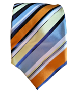 Geoffrey Beene Designer 100% Silk Men&#39;s Multi Color Bold Striped Neck Tie - $9.98