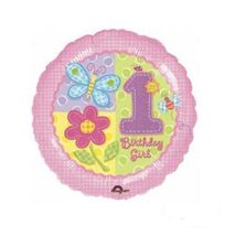18" Hugs and Stitches Girl 1st Birthday Balloon - $1.77