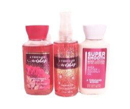 Bath &amp; Body Works A Thousand Wishes 3 Piece Travel Set Lotion, Shower Ge... - $331.20 MXN