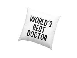 World&#39;s Best Doctor Pillow, Funny Doctor Gift, Doctor Birthday Gift - £23.70 GBP