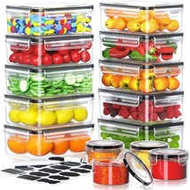 Airtight Food Storage Containers - 28 Pcs (14 Lids &amp; 14 Containers) Bpa-Free Mic - £34.57 GBP