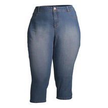 Denim Capri Jeans Blue Stretch Women Size 24W Comfort Fit 5 Pocket Belt ... - £7.95 GBP
