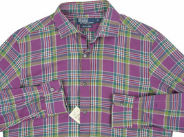 NEW $225 Polo Ralph Lauren Shirt!  Purple Green &amp; White Plaid   *Made in Italy* - £79.08 GBP