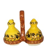 Deruta Italy Oil and Vinegar Cruet Set Complete with Caddy &amp; Stoppers - $666.19 MXN