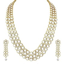 Kundan Necklace Jewelry Set With Earrings suitable with every Dress Best selling - £38.77 GBP