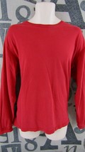 Pro Spirit Men Large Red Pullover 100% Cotton Knit Top Long Sleeve T-Shirt - £9.41 GBP