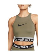Nike Women Pro Dri-FIT Graphic Cropped Training Top DM7689-222 Green Siz... - £31.87 GBP