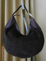 Gucci Bag Brown Leather Suede Hobo Crescent Shoulder Handbag Great - £217.11 GBP