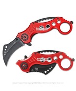 7.5" Tactical Karambit Spring Assisted Folding Rip Knife W/ Glass Breaker Red - $13.86 CAD