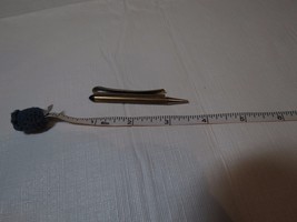 Pencil tie tac clip bar mechanical RARE working tacks clasps slide gold vintage - $20.58