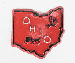 Vintage State of Ohio Rubber Fridge Magnet USA - £7.77 GBP