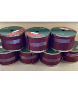 RED GOLD WIRED RIBBON 3.75&quot; X 50&#39; LOT OF 7 ROLLS 100% POLYESTER New - $34.64