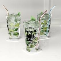 Custom Pint Glass: 16oz, Inspirational Forest Design, Nature Lovers - £23.19 GBP