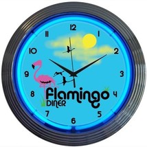 Flamingo Diner 15 Inches Neon Clock Neonetics 8FLAMX - $79.99