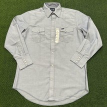 Wrangler Blue Long sleeve Classic Fit Chambray Work Shirt Mens Size 16 1/2 X 36 - £20.54 GBP