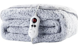 Cosy Electric Heated Throw Blanket Luxurious Sherpa Fleece Warm Heat Washable - £28.80 GBP
