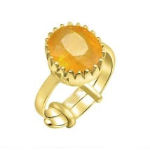 Natural 6.25 Ratti Oval Shape Yellow Sapphire / Pukhraj Gemstone Ring For Unisex - £97.99 GBP