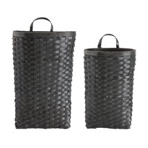 Wall Basket (Set of 2) 10&quot;L x 15.5&quot;H, 12.25&quot;L x 19.5&quot;H Wood - £54.88 GBP