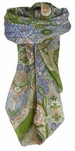 Mulberry Silk Traditional Square Scarf Girij Sage by Pashmina &amp; Silk - £19.12 GBP