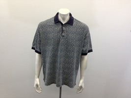 Jantzen Men&#39;s Polo Shirt Size XL Short Sleeve Blue Geometric Pattern 100... - £8.28 GBP