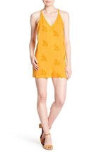 FREE PEOPLE Womens Romper Troubadour Embroidered Soft Yellow Size XS OB7... - £51.20 GBP