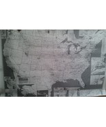 USA Cleartype Map laminated County B/W 3&#39;x4&#39; - £75.08 GBP
