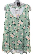 NWT New Release LuLaRoe XL Green Daisies Floral KRISTINA Oversized Tank Top - $31.98