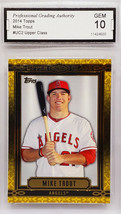 Graded 10! Mike Trout Gold Foil 2014 Topps &quot;Upper Class&quot; #UC-2 Rookie Class - £220.21 GBP