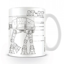 Star Wars AT-AT Fighter Diagram 11 oz. Ceramic Mug White - £16.77 GBP