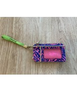 Lilly Pulitzer Wallet + Card Holder Wristlet Fabric Pink Blue Green Women’s - £12.74 GBP