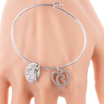 James Avery Sterling 6.5&quot; bracelet with Artist Palette and C in Heart charm - £94.55 GBP