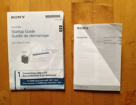 Sony HT-290/ HT- CT291 Sound Bar Set Up Guide and Operation Manual  - £10.11 GBP