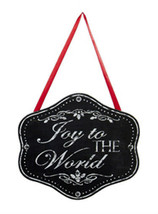 Kurt S. Adler &quot;Joy To The World&quot; Chalkboard Plaque Christmas Ornament W/ Glitter - £3.91 GBP