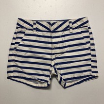 Old Navy Girls Blue &amp; White Striped Chino Shorts Hook &amp; Eye Closure size 10 - £4.03 GBP