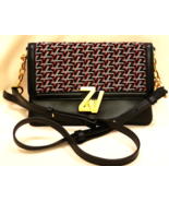 Zadig &amp; Voltaire ZV Gold-tone Monogram Crossbody/Shoulder Bag  Black Lea... - $98.98