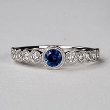 2Ct Round Cut Lab-Created Sapphire Wedding Engagement Ring 14k White Gol... - £109.41 GBP