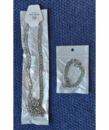 Stainless Steel Hip Hop Punk Necklace &amp; Bangle Set – Anti-Rust, Hypoalle... - $44.76 CAD