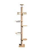 Modern Floor to Ceiling Cat Trees Tower with Sisal Rope Scratching Post,... - $167.30