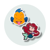 Little Mermaid Disney Pins: Flounder and Ariel Cutie - $24.90