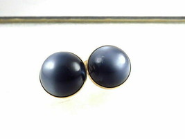 Vintage Signed round Blue Lucite Moonglow Cufflinks - £11.89 GBP