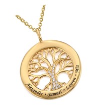 Personalized Engraved Circle Family Tree Necklace / - - $402.13