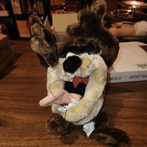 VINTAGE 1998 Looney Tunes TAZ Tasmanian Devil Brown Plush Stuffed Animal 11&quot; - £7.75 GBP