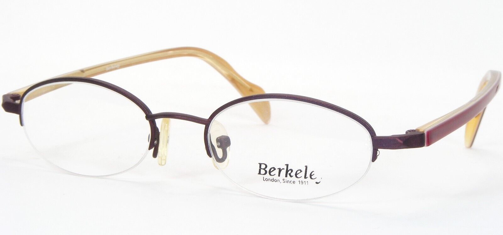 Berkeley &amp; Son M622 Bleu Lunettes Semi Monture Métal Cadre 45-17-135mm - $57.86