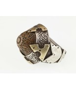 Afghan Hand-Chased Silver Plaque Ring with Brass and Copper Accents Sz 7-8 - $3,134.05 CAD